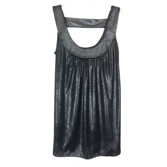 BCX - Dark Grey Metallic Silver Futuristic Shiny Vibrant Tank Top Women’s SZ S - Picture 1 of 8